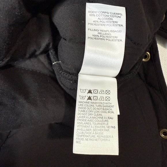 Lucky Brand Quilted Black Jacket Women's Sz M Snap-front oversized - Picture 13 of 14